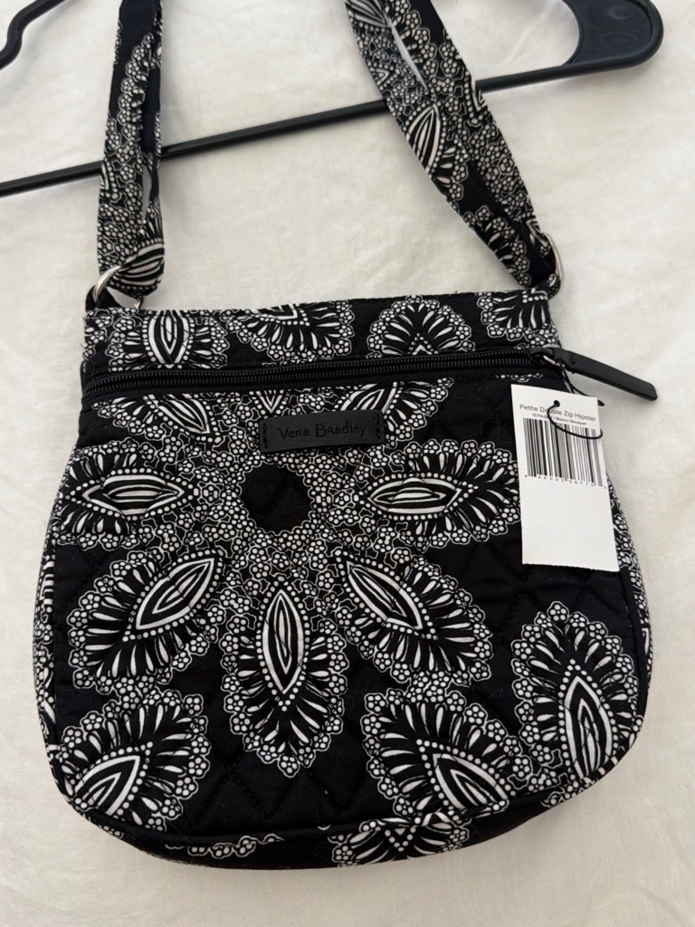 Vera Bradley Black & White Quilted Paisley Crossbody